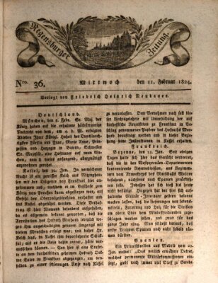 Regensburger Zeitung Mittwoch 11. Februar 1824