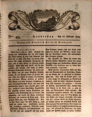 Regensburger Zeitung Donnerstag 26. Februar 1824