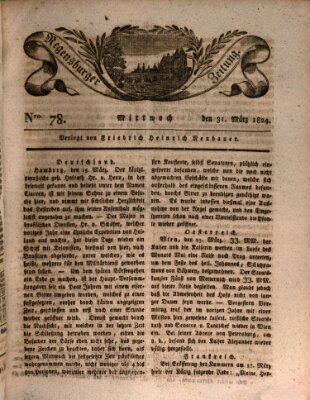 Regensburger Zeitung Mittwoch 31. März 1824