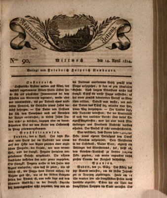 Regensburger Zeitung Mittwoch 14. April 1824