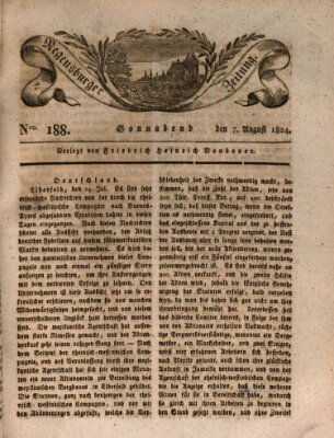 Regensburger Zeitung Samstag 7. August 1824