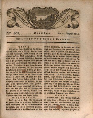 Regensburger Zeitung Dienstag 24. August 1824