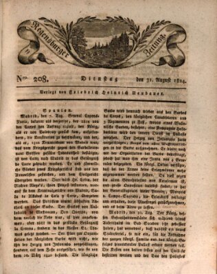 Regensburger Zeitung Dienstag 31. August 1824