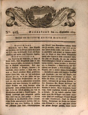 Regensburger Zeitung Samstag 11. September 1824