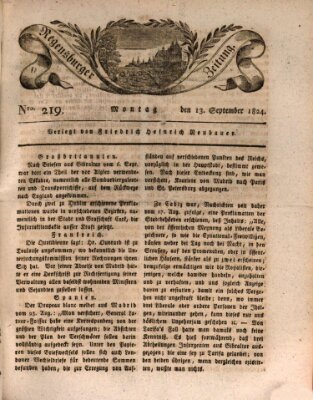 Regensburger Zeitung Montag 13. September 1824