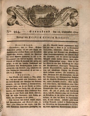 Regensburger Zeitung Samstag 18. September 1824