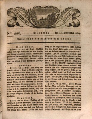 Regensburger Zeitung Dienstag 21. September 1824