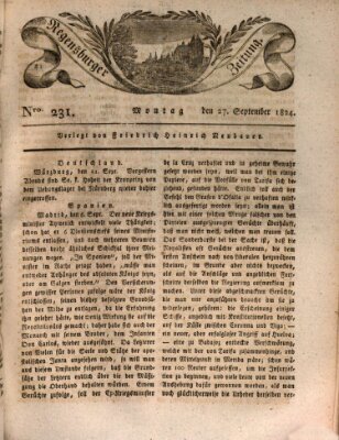 Regensburger Zeitung Montag 27. September 1824