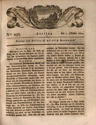 Regensburger Zeitung Freitag 1. Oktober 1824