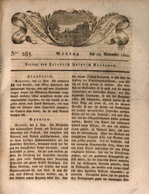 Regensburger Zeitung Montag 29. November 1824