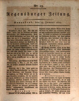 Regensburger Zeitung Samstag 15. Januar 1825