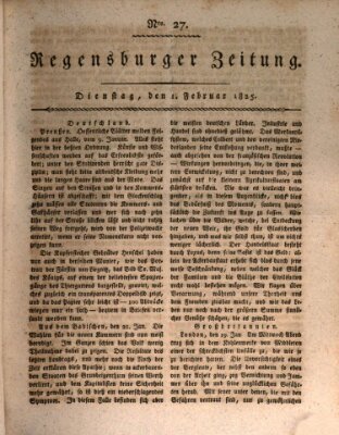 Regensburger Zeitung Dienstag 1. Februar 1825