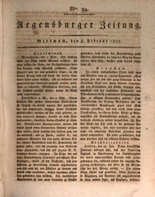 Regensburger Zeitung Mittwoch 9. Februar 1825