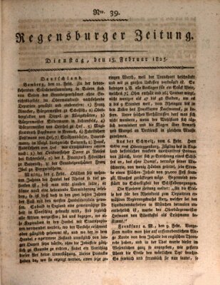 Regensburger Zeitung Dienstag 15. Februar 1825