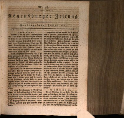 Regensburger Zeitung Freitag 25. Februar 1825