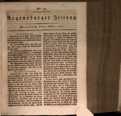 Regensburger Zeitung Mittwoch 2. März 1825