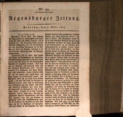 Regensburger Zeitung Freitag 4. März 1825