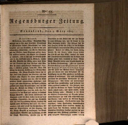 Regensburger Zeitung Samstag 5. März 1825