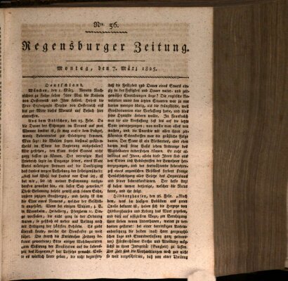 Regensburger Zeitung Montag 7. März 1825