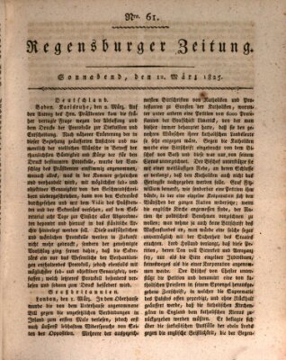 Regensburger Zeitung Samstag 12. März 1825