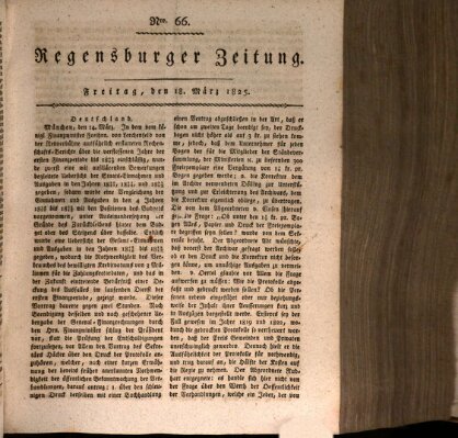 Regensburger Zeitung Freitag 18. März 1825