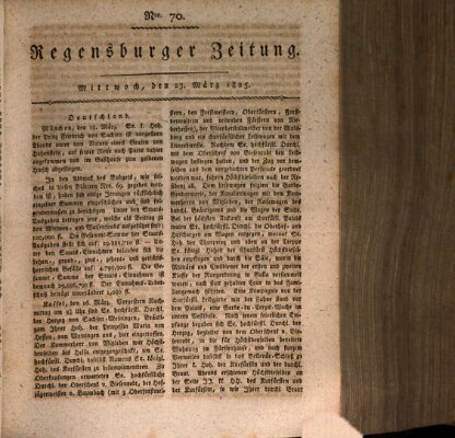 Regensburger Zeitung Mittwoch 23. März 1825