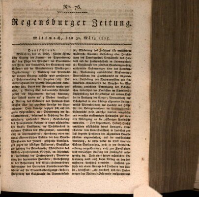 Regensburger Zeitung Mittwoch 30. März 1825