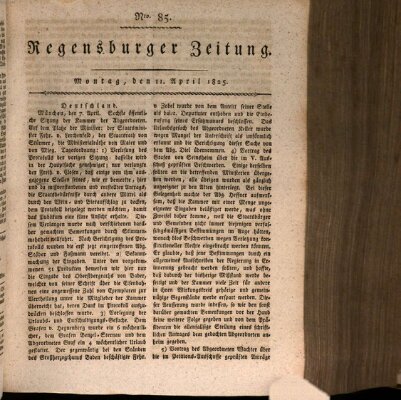 Regensburger Zeitung Montag 11. April 1825