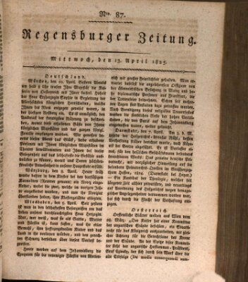 Regensburger Zeitung Mittwoch 13. April 1825