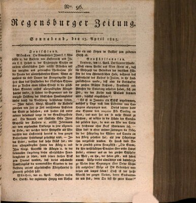 Regensburger Zeitung Samstag 23. April 1825