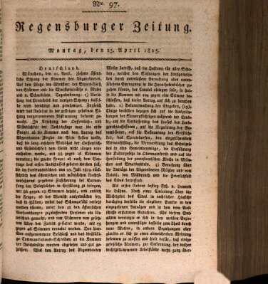 Regensburger Zeitung Montag 25. April 1825