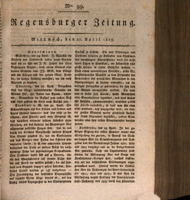 Regensburger Zeitung Mittwoch 27. April 1825