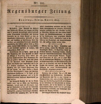 Regensburger Zeitung Freitag 29. April 1825