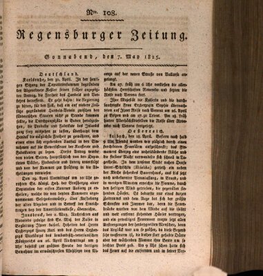 Regensburger Zeitung Samstag 7. Mai 1825