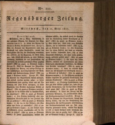 Regensburger Zeitung Mittwoch 11. Mai 1825