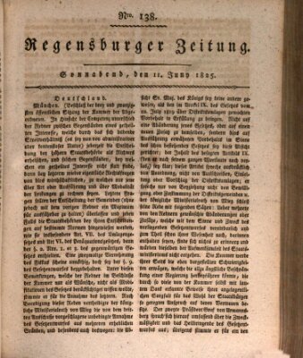 Regensburger Zeitung Samstag 11. Juni 1825