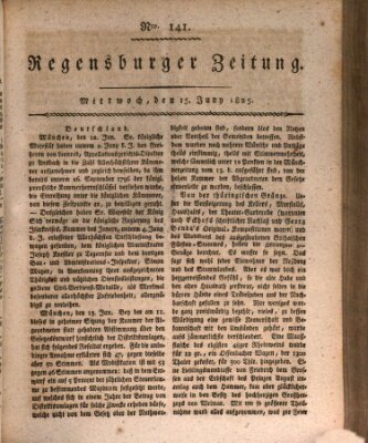 Regensburger Zeitung Mittwoch 15. Juni 1825