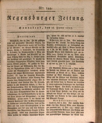 Regensburger Zeitung Samstag 18. Juni 1825