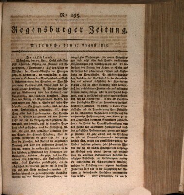 Regensburger Zeitung Mittwoch 17. August 1825