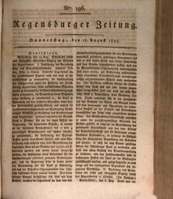 Regensburger Zeitung Donnerstag 18. August 1825