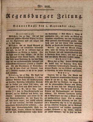 Regensburger Zeitung Donnerstag 1. September 1825