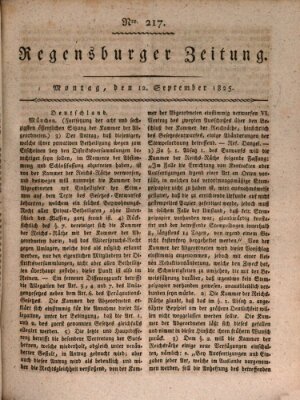 Regensburger Zeitung Montag 12. September 1825