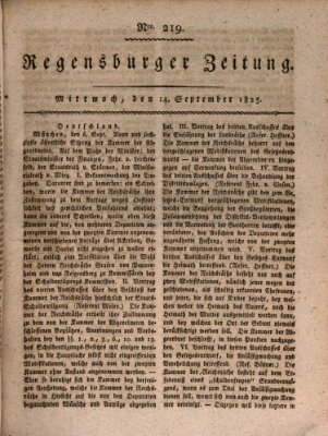 Regensburger Zeitung Mittwoch 14. September 1825