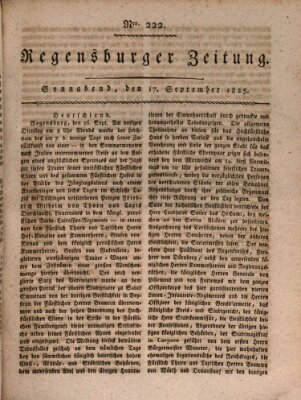 Regensburger Zeitung Samstag 17. September 1825