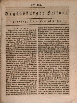 Regensburger Zeitung Dienstag 20. September 1825