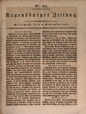 Regensburger Zeitung Mittwoch 21. September 1825