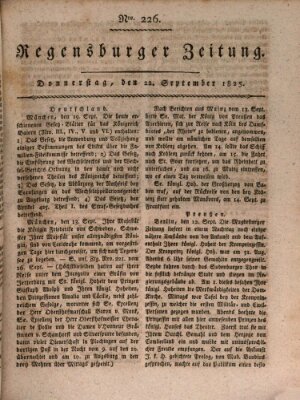 Regensburger Zeitung Donnerstag 22. September 1825