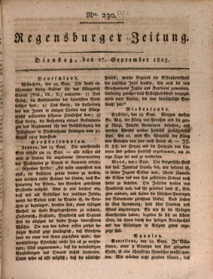Regensburger Zeitung Dienstag 27. September 1825