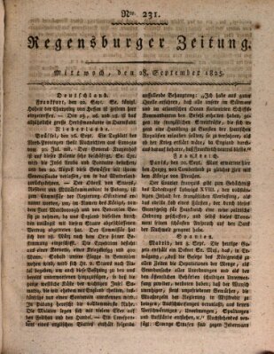 Regensburger Zeitung Mittwoch 28. September 1825