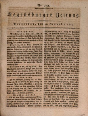 Regensburger Zeitung Donnerstag 29. September 1825